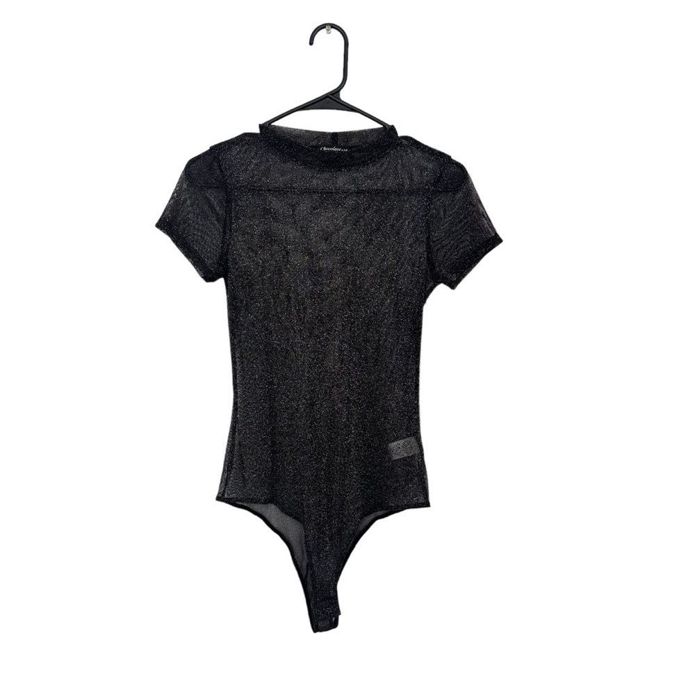 Mesh Bodysuit Black Glitter